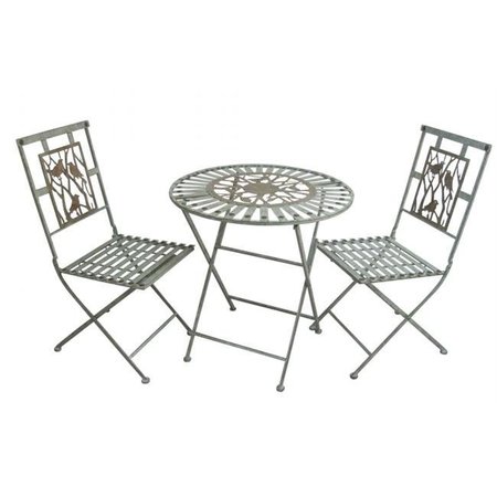 ALPINE CORP Alpine Corp. MOD102A Metal Bistro Set - 1 table and 2 chairs MOD102A